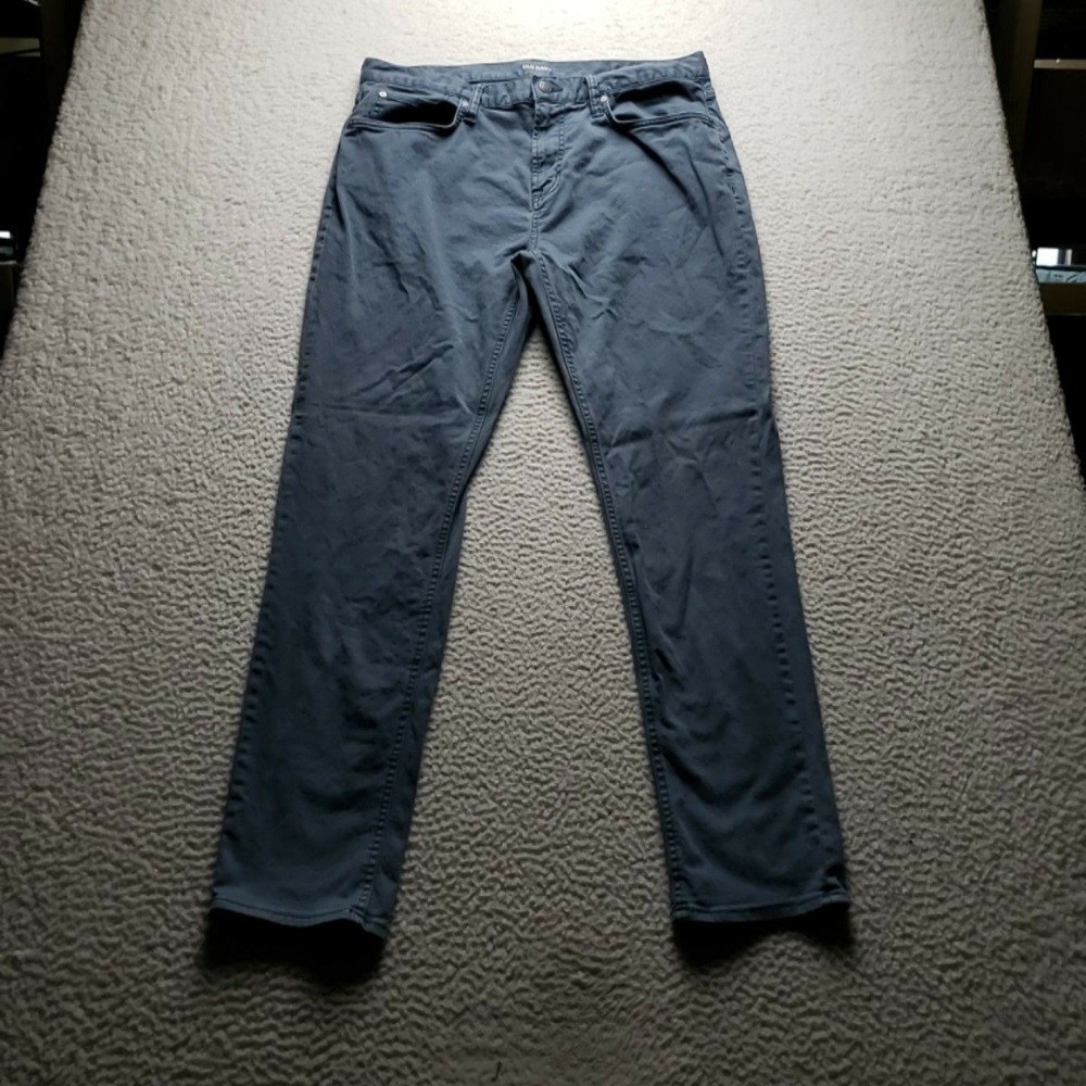 Old Navy Jeans Mens 36x32 Gray Regular Straight Stretch Denim Pants Charcoal